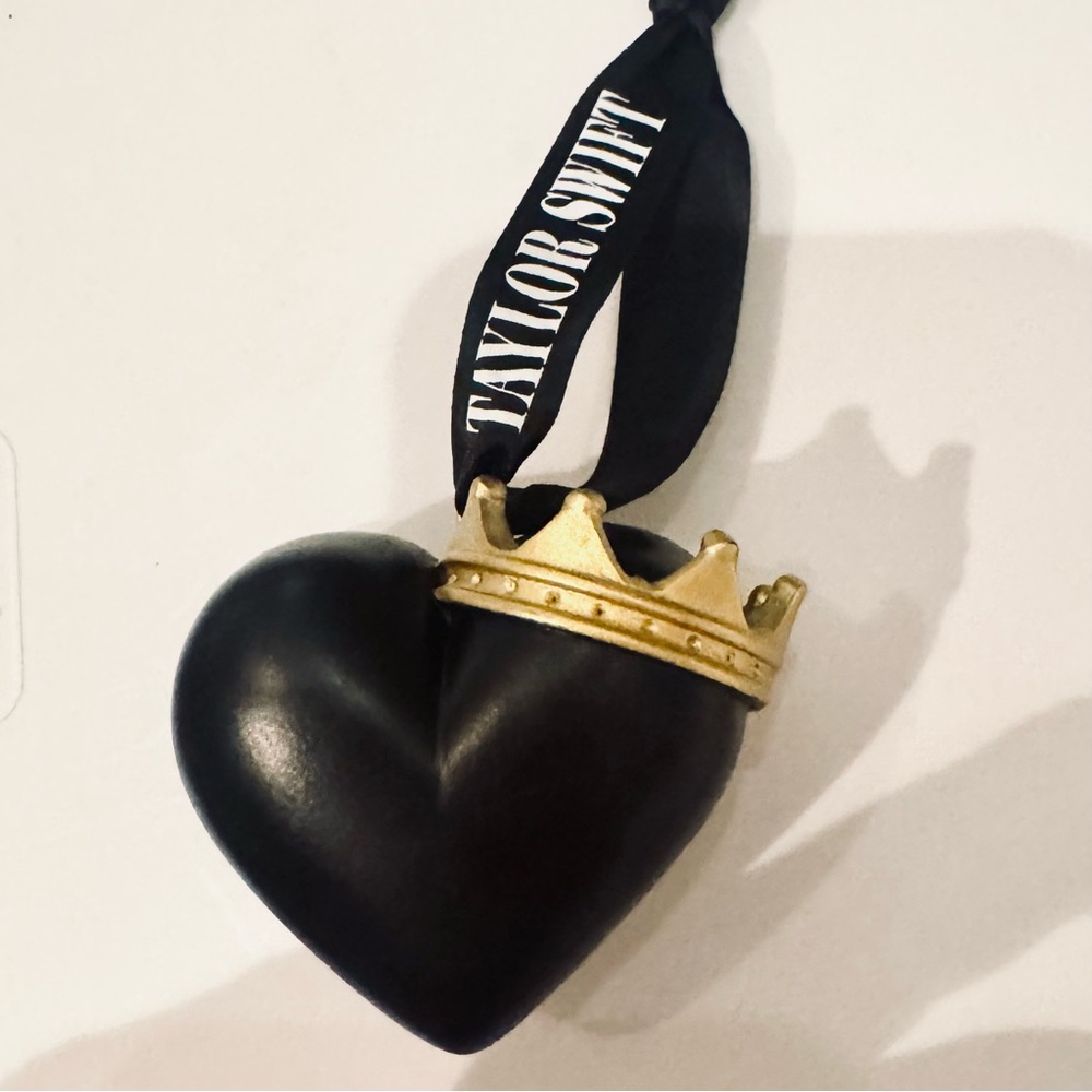 NWT - Taylor Swift Black Heart Ornament with Gold Crown